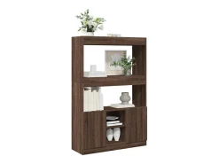 Aparador alto madera de ingeniería roble marrón 92x33x140 cm