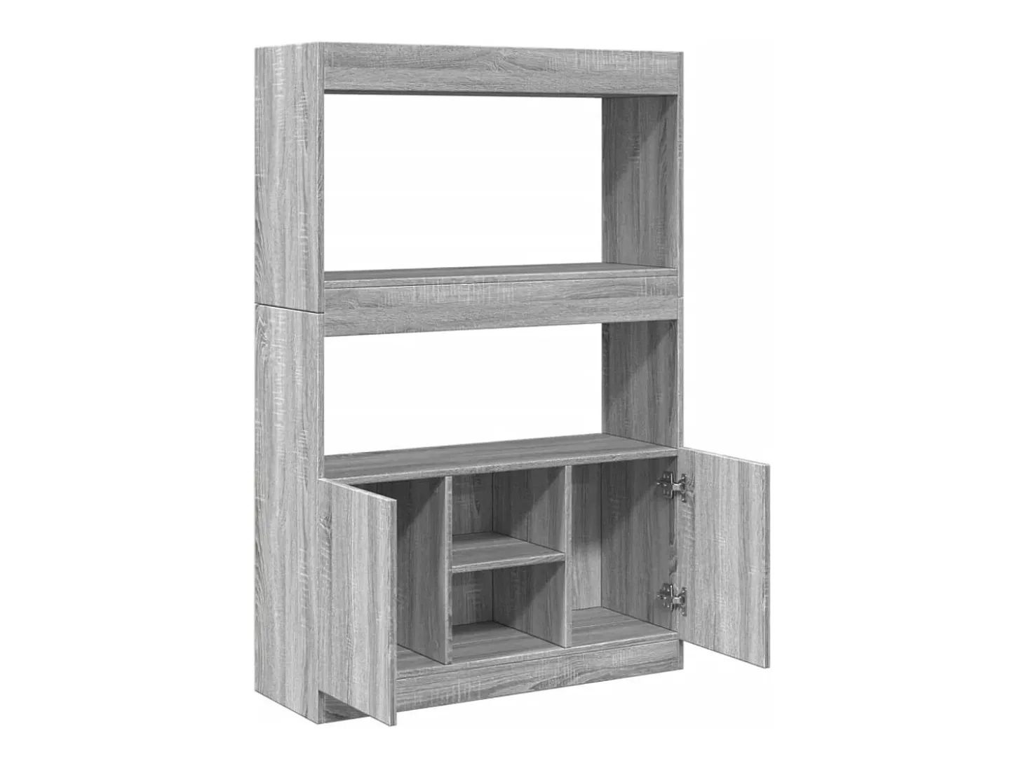 Aparador alto madera de ingeniería gris Sonoma 92x33x140 cm