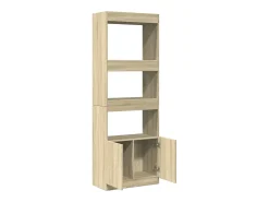 Aparador alto madera de ingeniería roble Sonoma 63x33x180 cm