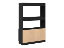 Aparador alto madera de ingeniería negro 92x33x140 cm