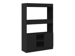 Aparador alto madera de ingeniería negro 92x33x140 cm