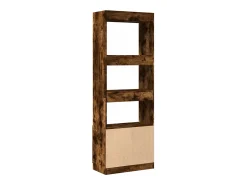 Aparador alto madera de ingeniería roble ahumado 63x33x180 cm