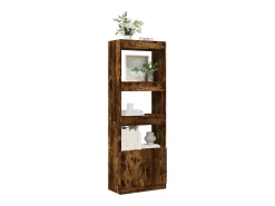 Aparador alto madera de ingeniería roble ahumado 63x33x180 cm