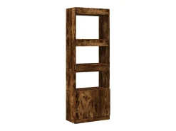 Aparador alto madera de ingeniería roble ahumado 63x33x180 cm
