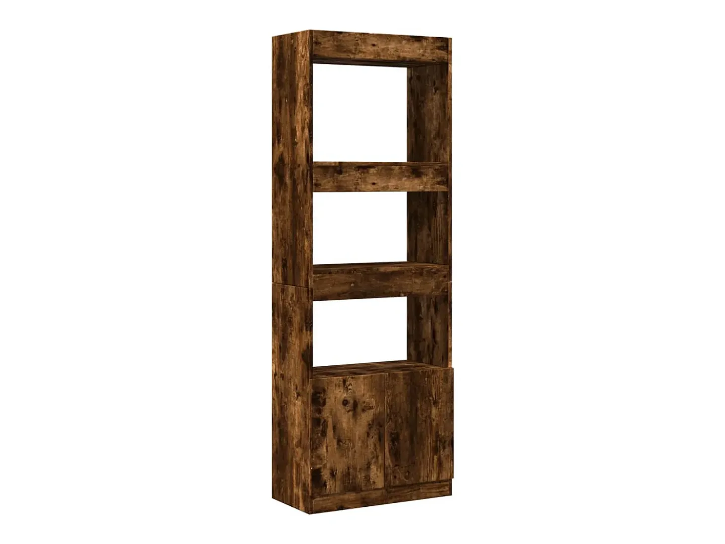 Aparador alto madera de ingeniería roble ahumado 63x33x180 cm