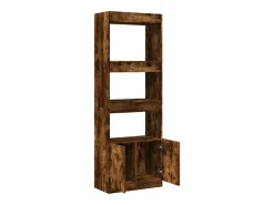 Aparador alto madera de ingeniería roble ahumado 63x33x180 cm