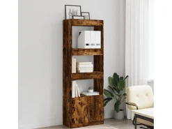 Aparador alto madera de ingeniería roble ahumado 63x33x180 cm