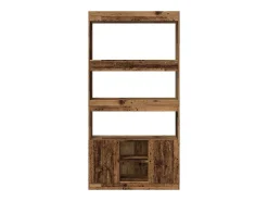 Aparador alto madera ingeniería madera envejecida 92x33x180 cm