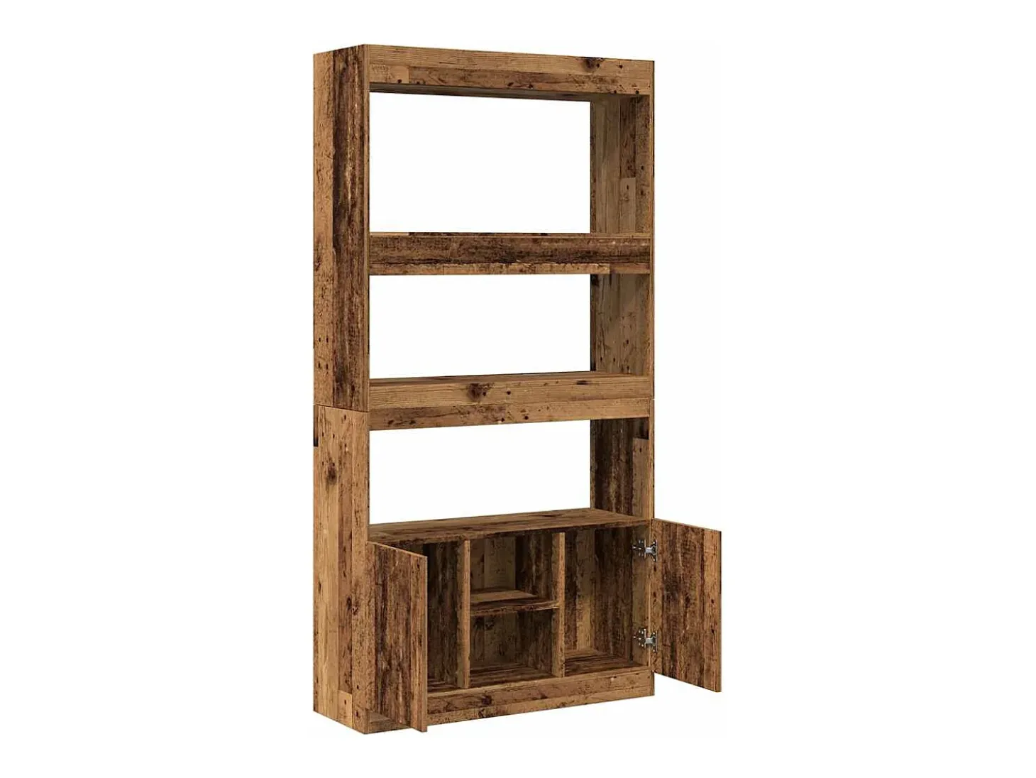 Aparador alto madera ingeniería madera envejecida 92x33x180 cm