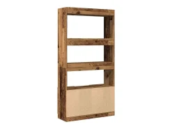 Aparador alto madera ingeniería madera envejecida 92x33x180 cm