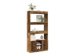 Aparador alto madera ingeniería madera envejecida 92x33x180 cm