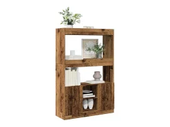 Aparador alto madera ingeniería madera envejecida 92x33x140 cm