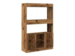 Aparador alto madera ingeniería madera envejecida 92x33x140 cm