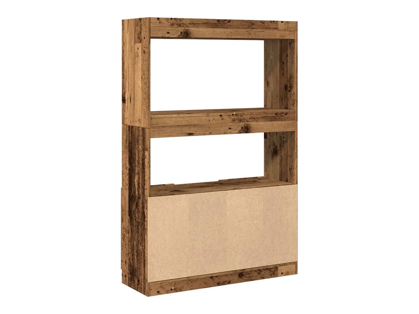 Aparador alto madera ingeniería madera envejecida 92x33x140 cm