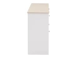 Aparador con veta de madera blanca, mueble de cocina con encimera, 160 x 37 x 75 cm, blanco