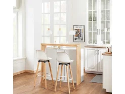 Aparador de Almacenamiento con Encimera Isla de Cocina Múltiple con 2 Puertas 2 Estantes y Soporte para Botellas 105 x 60 x 105 cm Blanco KNL07-WN SoBuy ES