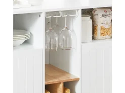 Aparador de Almacenamiento con Encimera Isla de Cocina Múltiple con 2 Puertas 2 Estantes y Soporte para Botellas 105 x 60 x 105 cm Blanco KNL07-WN SoBuy ES