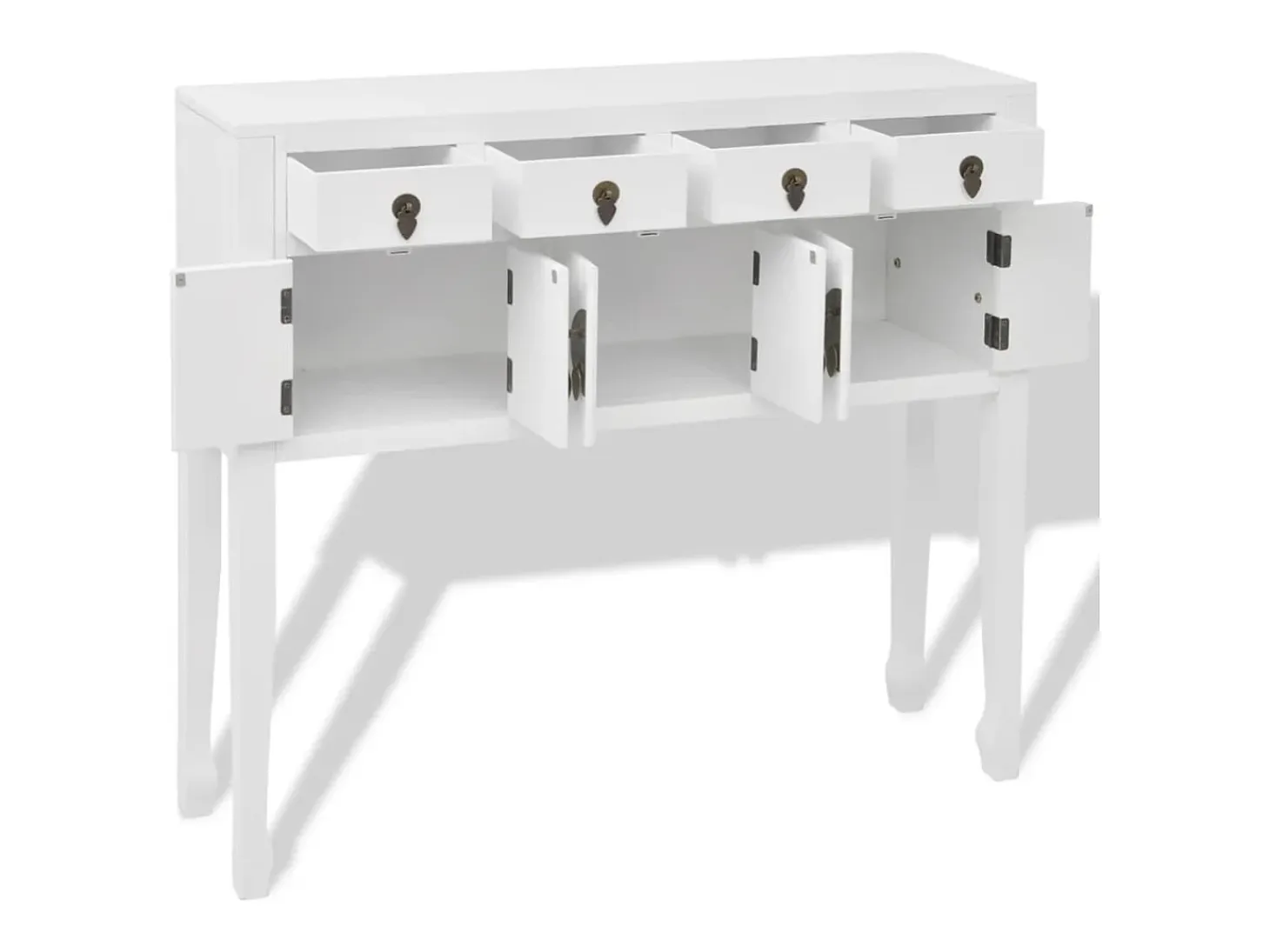 Aparador de estilo chino de madera maciza blanco