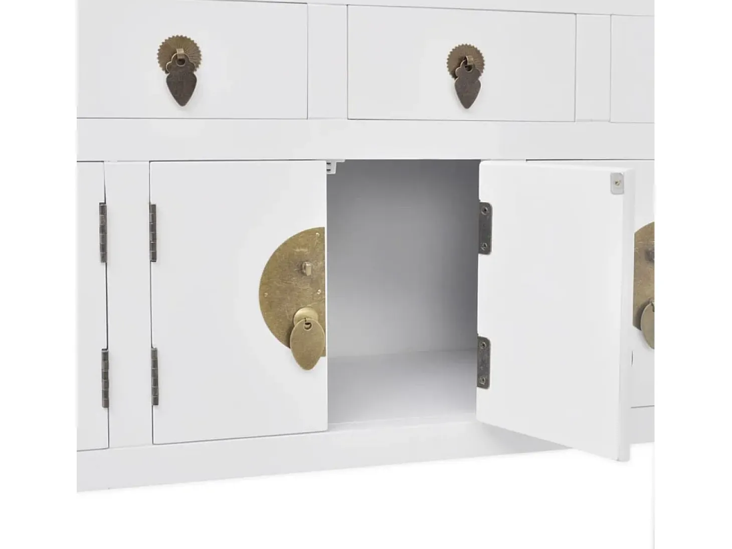 Aparador de estilo chino de madera maciza blanco