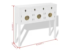 Aparador de estilo chino de madera maciza blanco