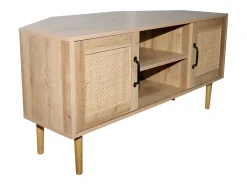 Aparador de madera con puertas efecto caña y hornacinas ARTIC