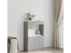 Aparador de madera de ingeniería gris Sonoma 63x33x100 cm