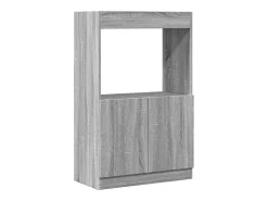 Aparador de madera de ingeniería gris Sonoma 63x33x100 cm