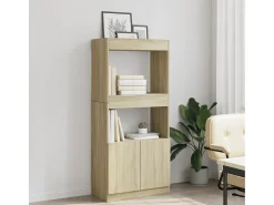 Aparador de madera de ingeniería roble Sonoma 63x33x140 cm
