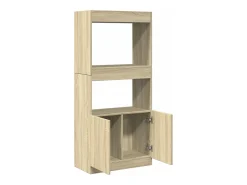 Aparador de madera de ingeniería roble Sonoma 63x33x140 cm