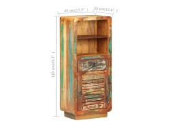 Aparador de madera maciza reciclada 45x32x110 cm