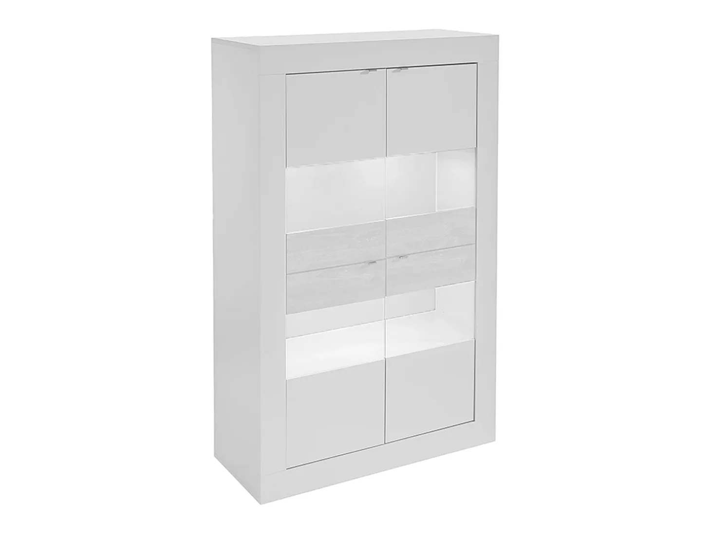 Aparador design luces LED 4 puertas Blanco lacado COMETE