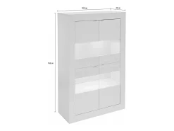 Aparador design luces LED 4 puertas Blanco lacado COMETE