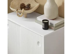 Aparador Entrada Recibidor con Puerta Correderas y Balda Ajustable 70 x 37 x 87 cm Blanco FSB62-W SoBuy ES
