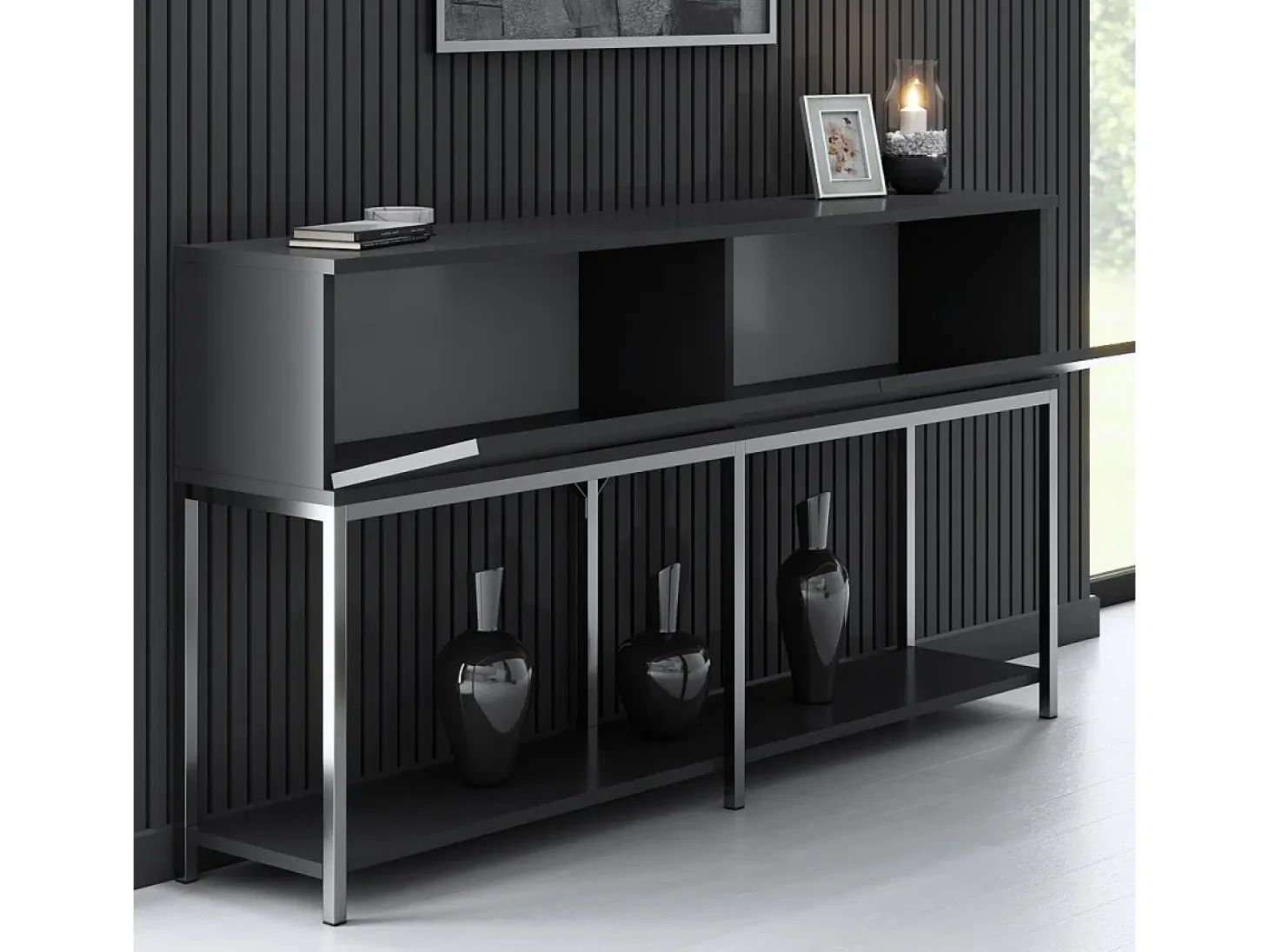 Aparador Lord Antracita Plata 150x30x80 cm