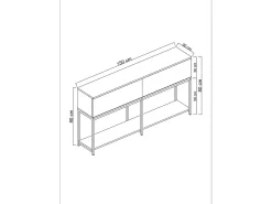Aparador Lord Blanco Plata 150x30x80 cm