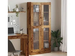 Aparador madera ingeniería madera envejecida 82,5x30,5x185 cm