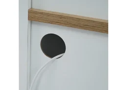 Aparador, Mueble bar giratorio y retráctil con LED - gran espacio de almacenamiento - estilo contemporáneo - Blanco