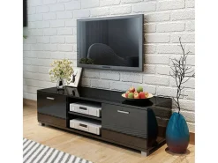 Aparador para TV negro brillante 140x40,3x34,7 cm