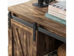 Aparador Recibidor con Puerta corrediza de Granero, Compartimento Abierto Armario de Almacenamiento para Comedor salón Cocina 120 x 40 x 70 cm FSB60-N SoBuy ES