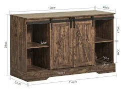 Aparador Recibidor con Puerta corrediza de Granero, Compartimento Abierto Armario de Almacenamiento para Comedor salón Cocina 120 x 40 x 70 cm FSB60-N SoBuy ES