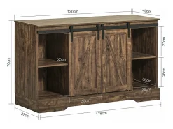 Aparador Recibidor con Puerta corrediza de Granero, Compartimento Abierto Armario de Almacenamiento para Comedor salón Cocina 120 x 40 x 70 cm FSB60-N SoBuy ES