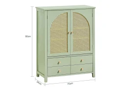 Aparador Recibidor Mueble de Entrada con 2 Puertas y 4 Cajones 70 x 34 x 90 cm Verde FSB72-GR SoBuy ES