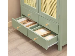 Aparador Recibidor Mueble de Entrada con 2 Puertas y 4 Cajones 70 x 34 x 90 cm Verde FSB72-GR SoBuy ES
