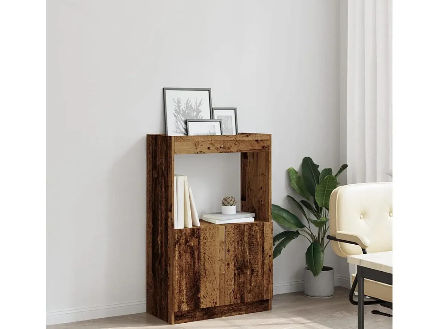 Aparadorde madera de ingeniería madera envejecida 63x33x100 cm