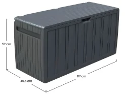 Arcón para Exterior 270 Litros de Resina 117x45,5x57cm 7house