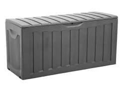 Arcón para Exterior 340 Litros de Resina 118x53x57cm Negro Thinia Home