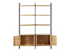 Ardrossan Estantería de 4 niveles madera de mango rugosa 124x30x180 cm