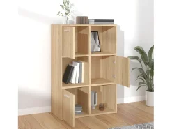 Armario almacenamiento madera contrachapada roble 60x29,5x90 cm