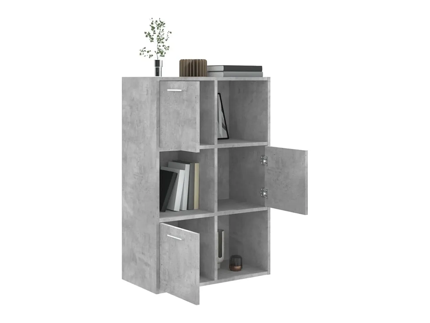 Armario almacenamiento madera contrachapada gris 60x29,5x90 cm