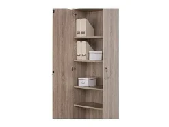 Armario alto con puertas acabado olmo claro, 208.8 cm(alto)93 cm(ancho)42.5 cm(fondo)..